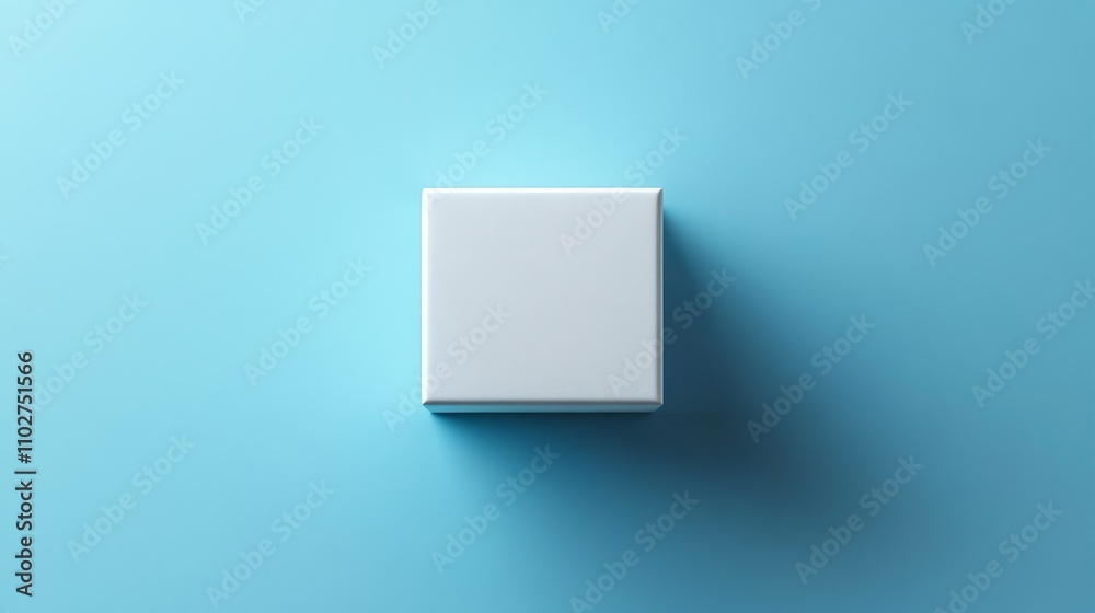 The simple and elegant white gift box is centered on a light blue background with clean edges, presenting a modern minimalist aesthetic. Balanced composition, soft lighting, and delicate shadows The simple and elegant white gift box is centered on a light blue background with clean edges, presenting a modern minimalist aesthetic. Balanced composition, soft lighting, and delicate shadows