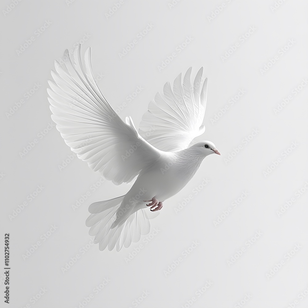 Graceful White Dove in Flight Graceful White Dove in Flight