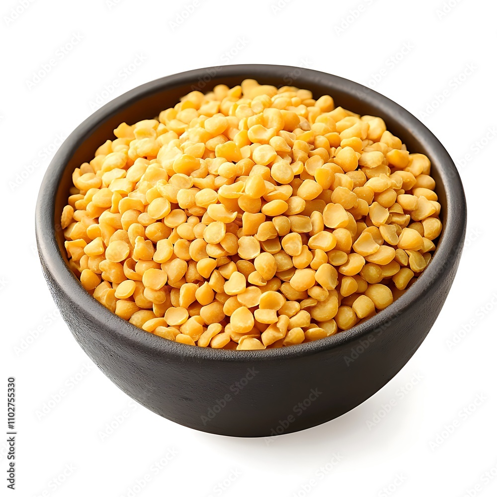 Green Gram Dal isolated on a white background, close up Green Gram Dal isolated on a white background, close up