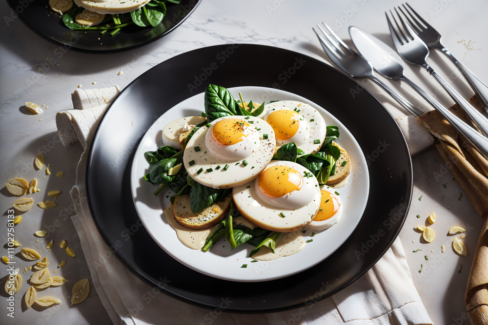 spinach eggs plate spinach eggs plate