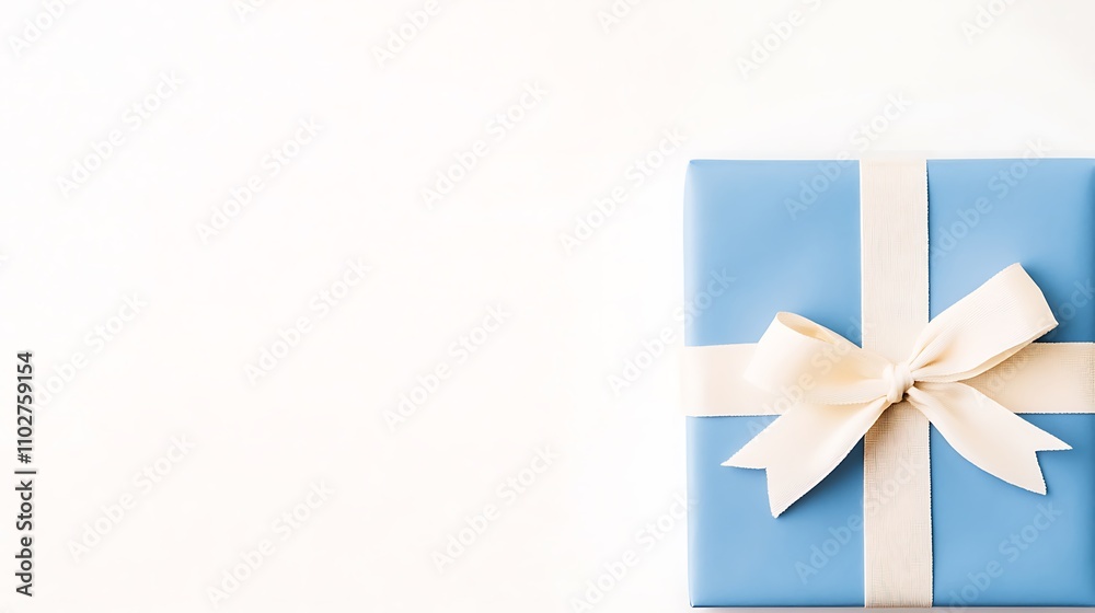 Elegant Blue Gift Box with a Ribbon for Special Occasions and Celebrations