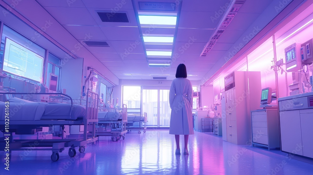 Doctor images, A doctor is standing in the hospital, with a Medical background Doctor images, A doctor is standing in the hospital, with a Medical background