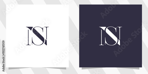 letter ns sn logo design