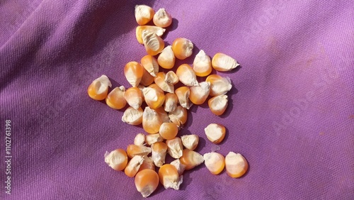 corn on purple cloth