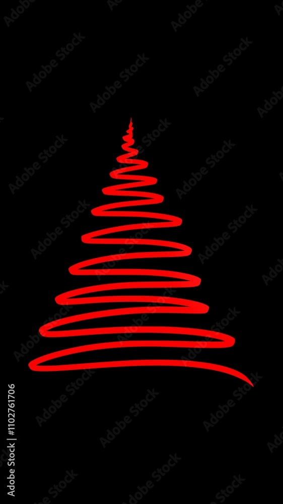 HD vertical animation of a Christmas tree for social media with a dark background and a transparent alpha channel for overlays.