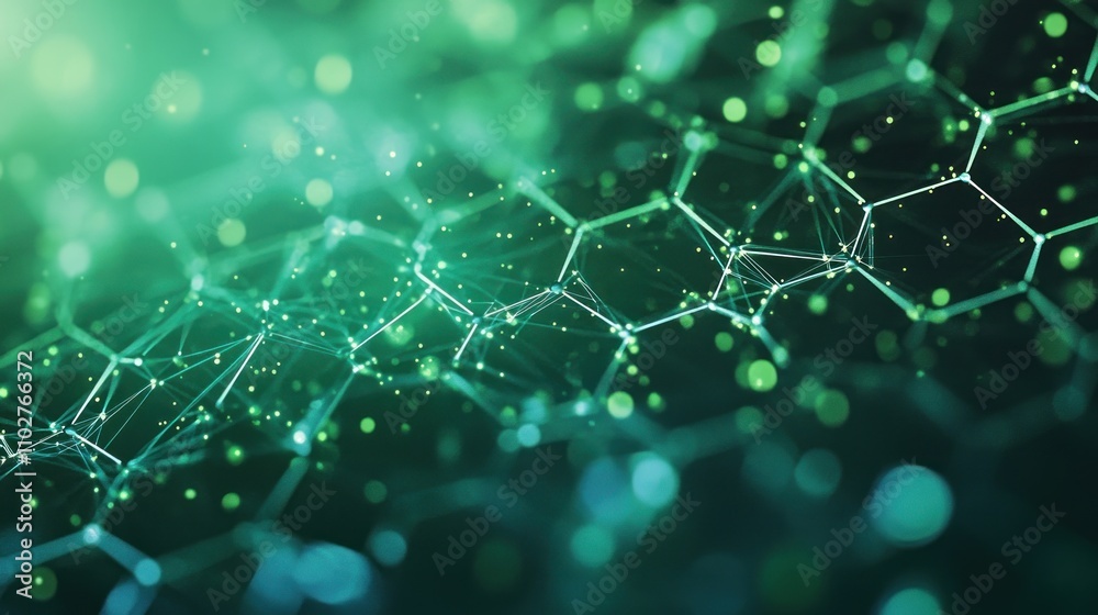 Abstract Green Network:  Interconnected Hexagonal Nodes