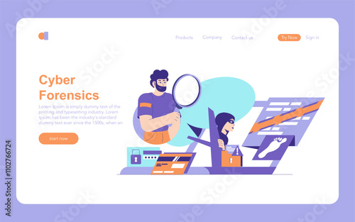 Forensics Technologys. Flat Vector Illustration