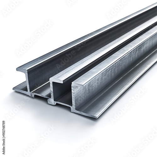 Glulam beams isolated on a white background, close up photo