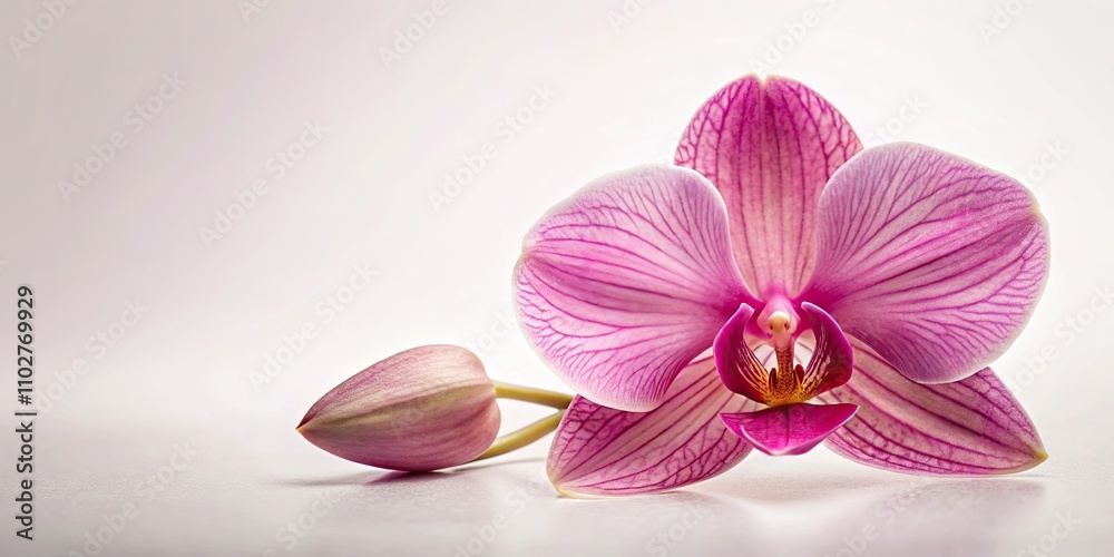 Fototapeta premium Real pressed pink orchid flower petal plant, pressed, pink, orchid, flower, petal, plant, delicate, natural, beauty