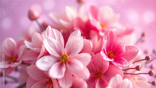 Abstract Floral Bokeh on Light Purple Glitter Background,  glitter backdrop,  artistic composition
