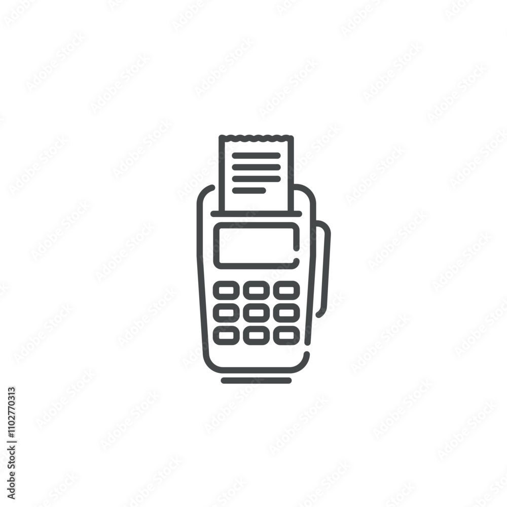 Outline design vector of the cashier payment terminal. Outline design vector of the cashier payment terminal.