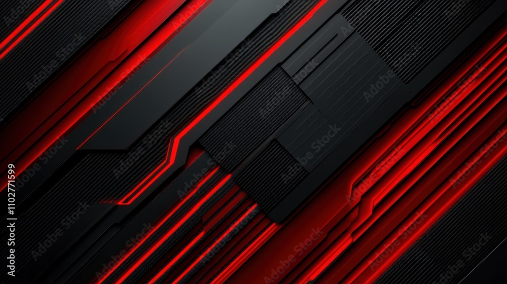 Abstract Red and Black Geometric Design: A Futuristic Digital Art Abstract Red and Black Geometric Design: A Futuristic Digital Art