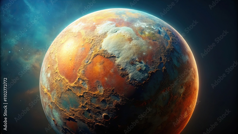 Fototapeta premium render of abstract planet surface with high detailed relief made with displacement noise