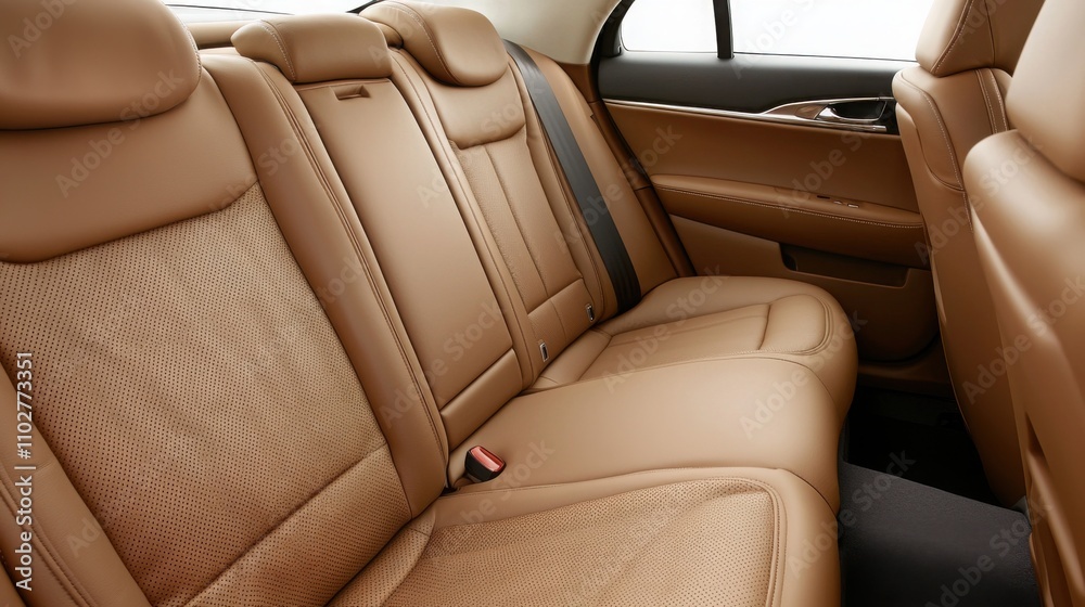 Fototapeta premium Luxury sedan interior showcase automotive leather seats modern aesthetic