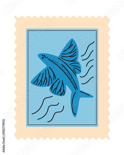 postage stamp marine style photo