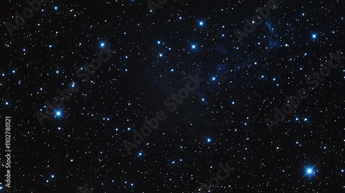 Dark blue starry night sky background filled with twinkling stars astrophotography cosmic wonder mesmerizing pattern star cluster