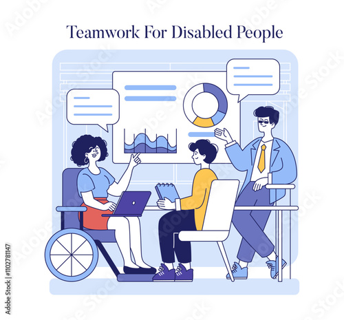 Inclusion In Media And Work. Flat Vector Illustration