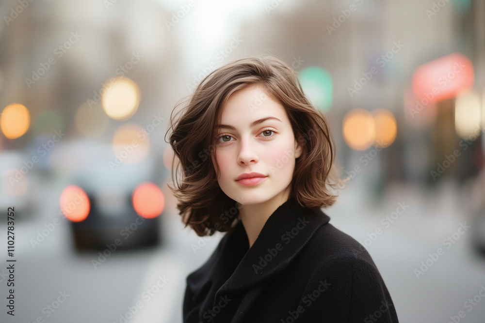 Stylish women captured in urban settings with glowing bokeh lights, showcasing natural beauty and the vibrant energy of the city.

