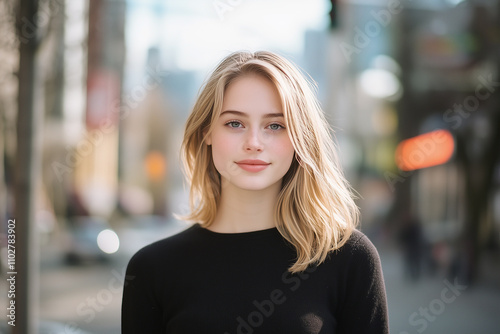 Stylish women captured in urban settings with glowing bokeh lights, showcasing natural beauty and the vibrant energy of the city. 