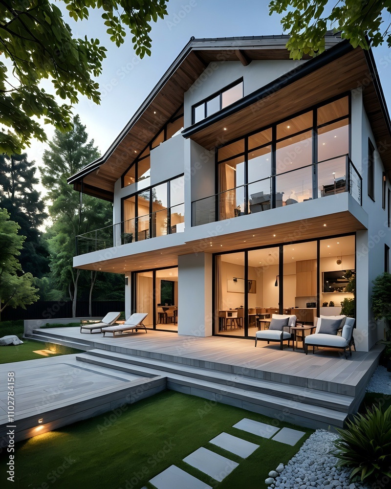 Enjoy a luxurious minimalist design in a village house that combines modern elegance with rustic charm, combining beautiful natural views for harmonious living. Enjoy a luxurious minimalist design in a village house that combines modern elegance with rustic charm, combining beautiful natural views for harmonious living.