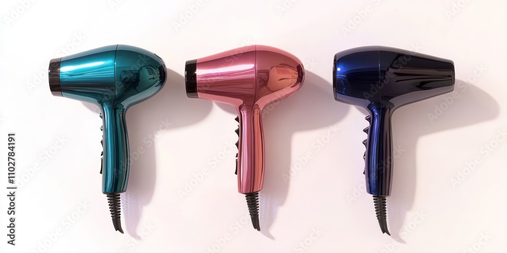 Stylish Hair Dryers in Teal Pink and Blue Stylish Hair Dryers in Teal Pink and Blue