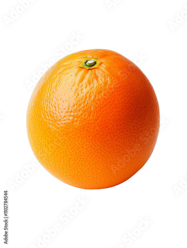 Ripe, juicy orange isolated on white background, perfect for healthy eating and refreshing juice