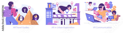 Immersive Reality. Flat Vector Illustration