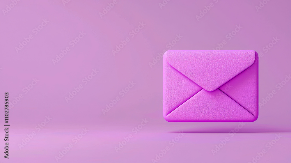 Bright pink envelope on a purple background with a textured surface. Bright pink envelope on a purple background with a textured surface.