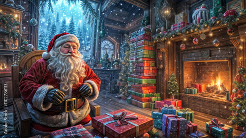 サンタクロース(横) Santa Claus  Generative AI