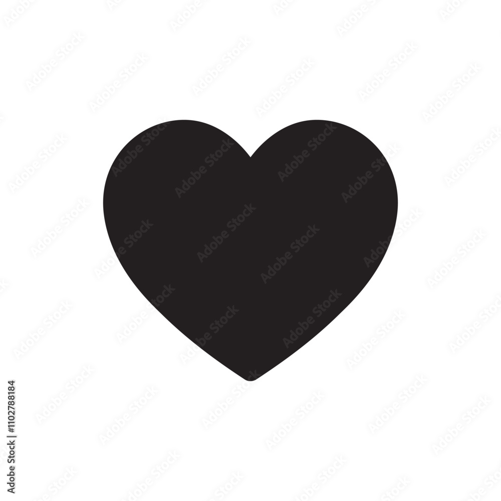 love heart icon vector flat on white background love heart icon vector flat on white background