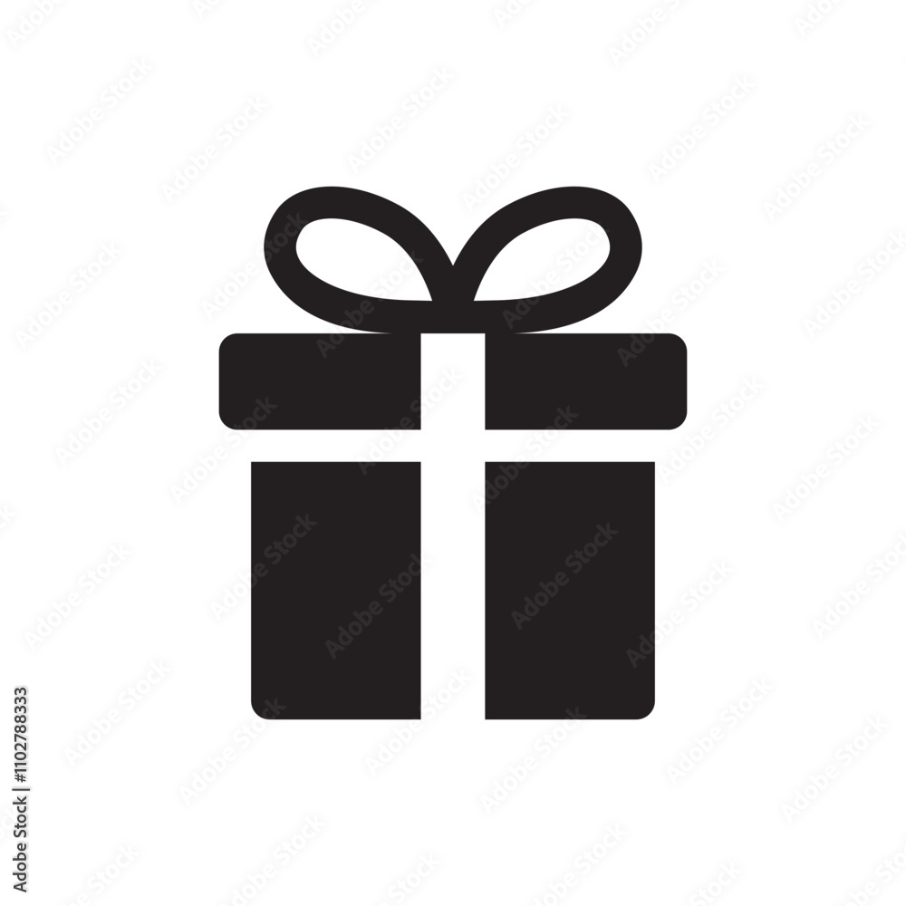 gift box icon flat vector on white background gift box icon flat vector on white background