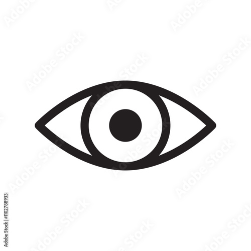 simple line icon eye view isolated on white background