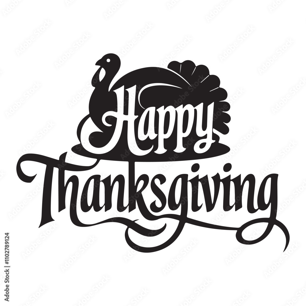 Fototapeta premium Vector realistic isolated typography logo for Happy Thanksgiving Day.