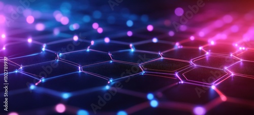 Abstract Hexagonal Network: Digital Connectivity and Innovation