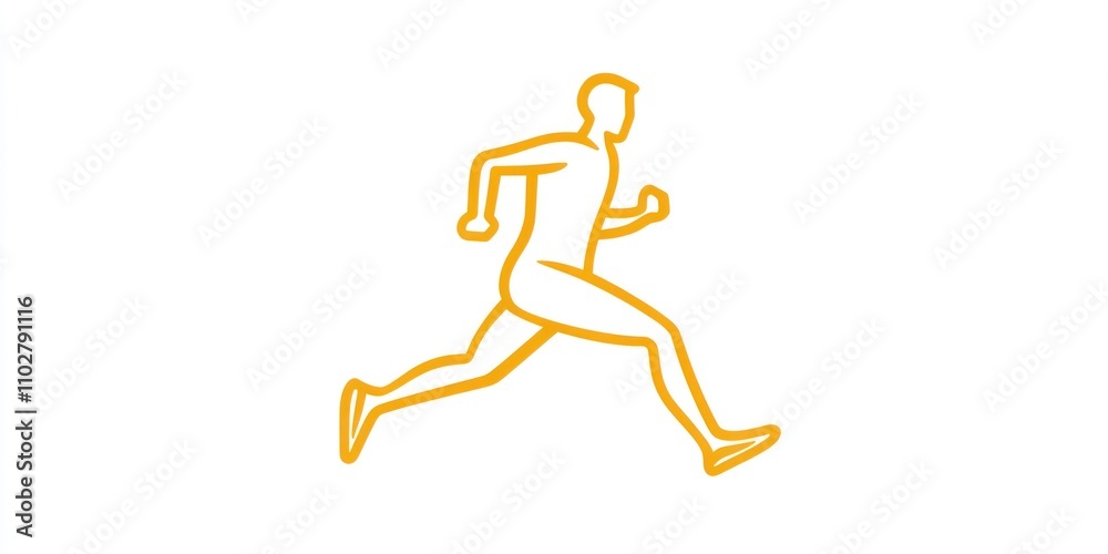 Outline illustration of a person running.