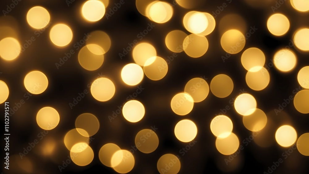 Abstract blurred bokeh effect of golden lights on a dark background, creating a festive and elegant look for seasonal or celebration-themed designs Abstract blurred bokeh effect of golden lights on a dark background, creating a festive and elegant look for seasonal or celebration-themed designs