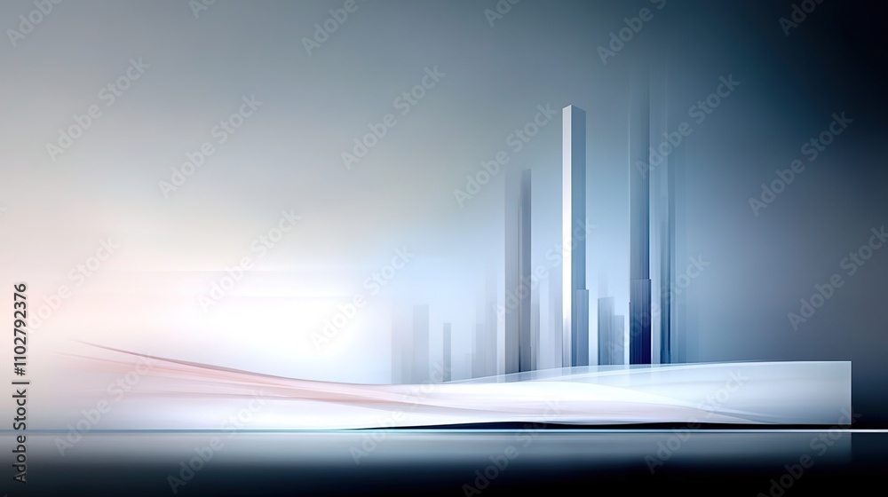 Fototapeta premium Abstract Cityscape with Luminous Towers and Soft Color Gradients Representing Modern Urban Design and Innovation in a Blurred Perspective