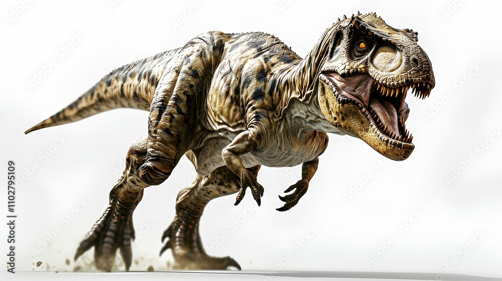 Fototapeta premium A Majestic Tyrannosaurus Rex in Motion: A Digital Rendering of a Prehistoric Predator