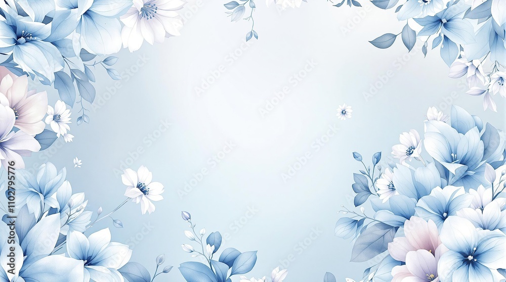 Artistic representation of azure and indigo flowers in a seamless watercolor pattern, backdrop, design Artistic representation of azure and indigo flowers in a seamless watercolor pattern, backdrop, design