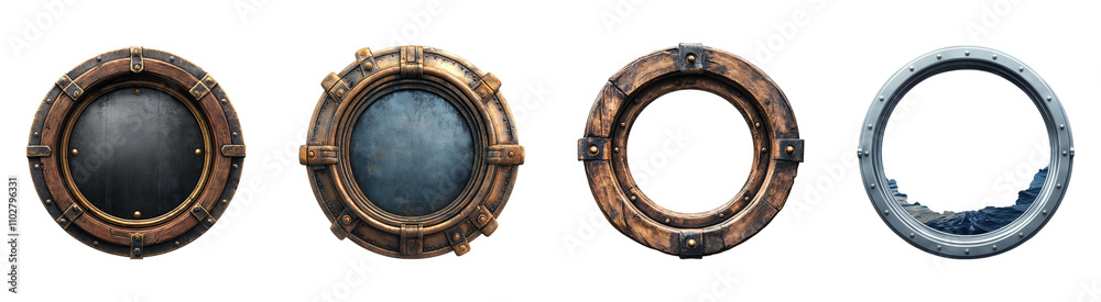 Collection Boat Ship Porthole Isolated On Transparent Background Collection Boat Ship Porthole Isolated On Transparent Background