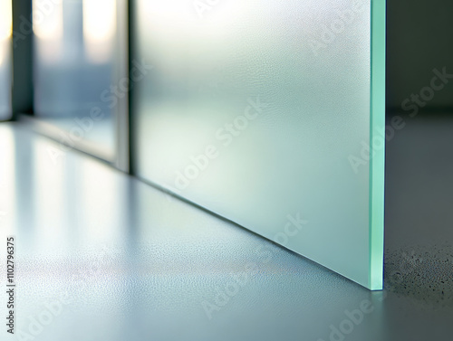 matt frosted flat glass with clear flat glass,create a pictures to show their visual difference please 