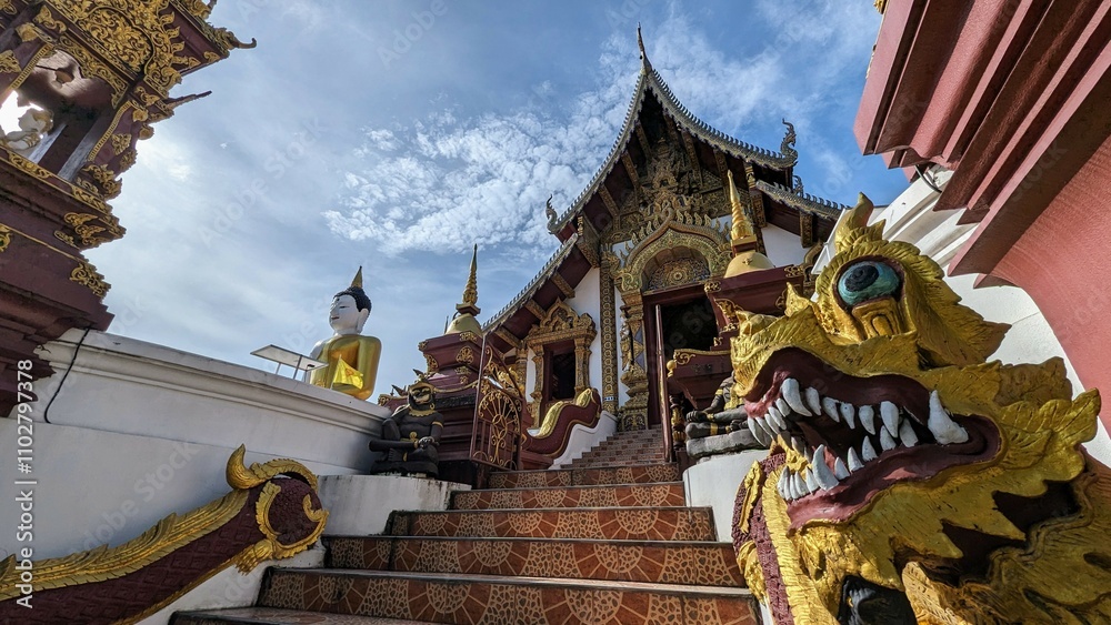 Fototapeta premium Wat Rajamontean, aka Wat Montien, is located in Chiang Mai city wall.