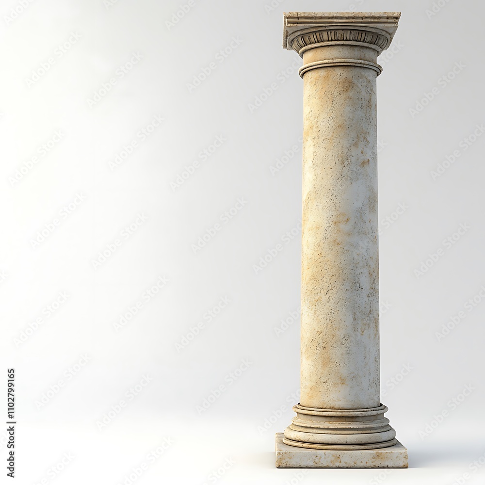 Column isolated on white background, close up Column isolated on white background, close up