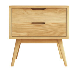 Wood nightstand isolated on transparent background