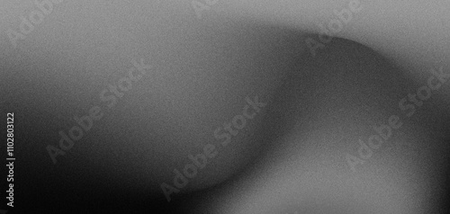 Tableau sur toile Monochrome dark background with grainy noise, black white abstract shape banner