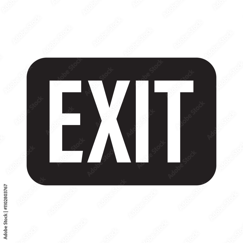 exit sign label text flat vector on white backgroud exit sign label text flat vector on white backgroud