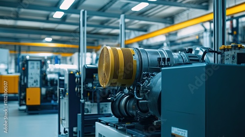 High-Resolution Image of Industrial Manufacturing Equipment in a Modern Facility Featuring Advanced Machinery and Components for Precision Engineering