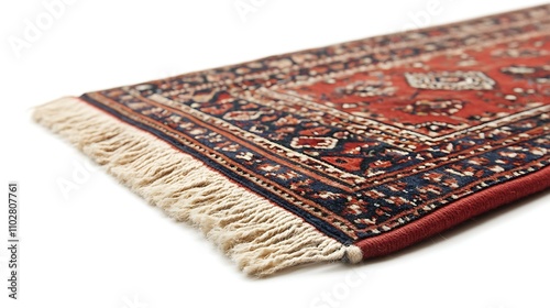 A woven carpet on a white background.