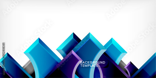 Square, arrow shapes with round elements Vector Illustration For Wallpaper, Banner, Background, Card, Book Illustration, landing page