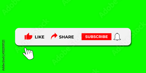 Like, Comment, Share, and Click Subscribe Button Icon Vector